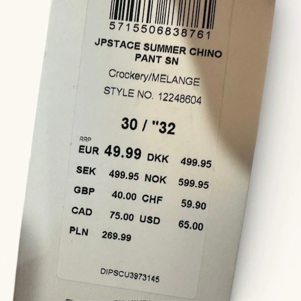 Jack & Jones Tapered Fit Linen Chino Pants | Modern Classic | Khaki | 30x32 NWT